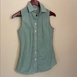 Banana Republic Green and white stripped